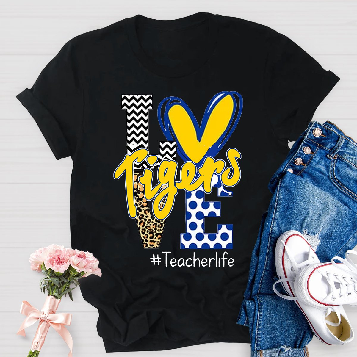 Personalized Love Mascot Teacher T-Shirt