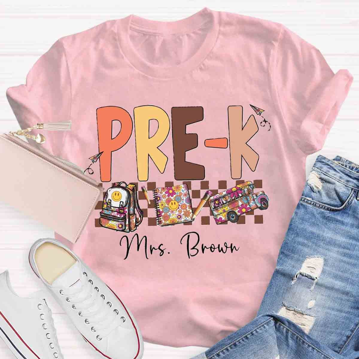 Personalized Name Pre-k Teachers Bag T-Shirt