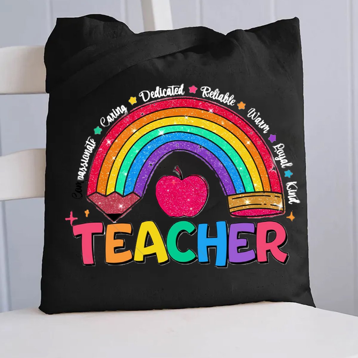 Teachers Definition Apple Printed Tote Bag