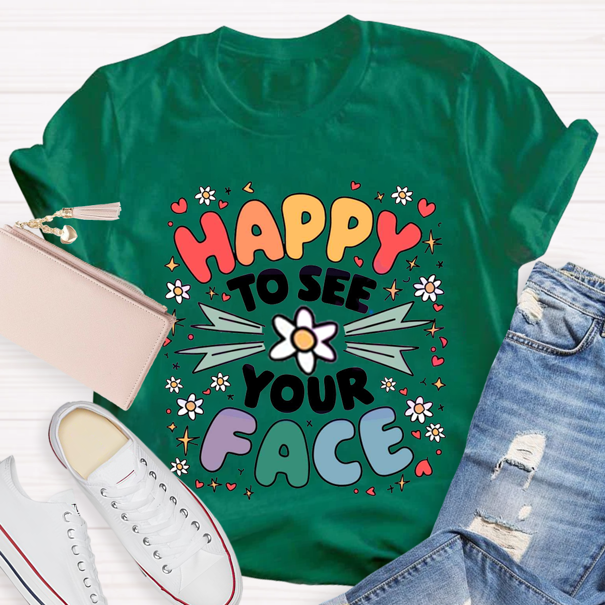 Happy To See Your Face Crew Neck T-Shirt