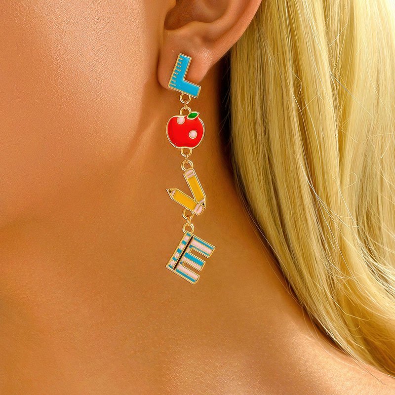 Teacher Love Pencil Fun Earrings