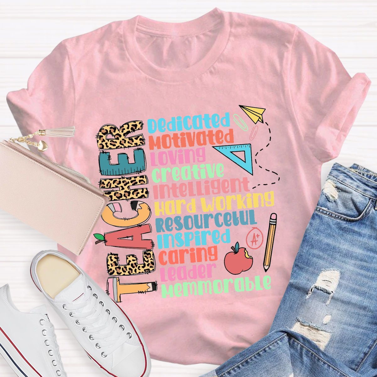 Teacher Dedicated Motivated Loving T-Shirt