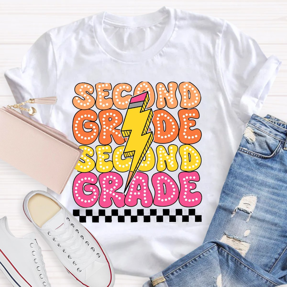 Personalized Grade Hello Second Grade Chockablock Shirt