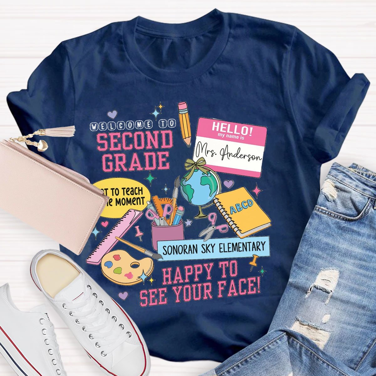 Personalized Grade Vibes And Name T-shirt