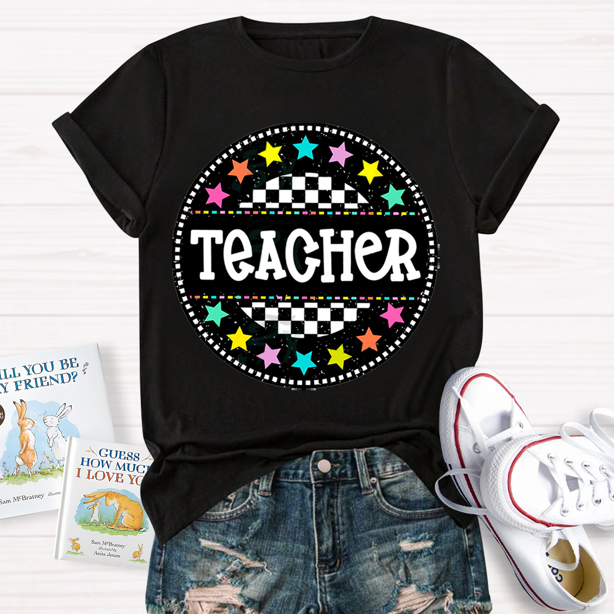 Circle Star Teacher T-Shirt