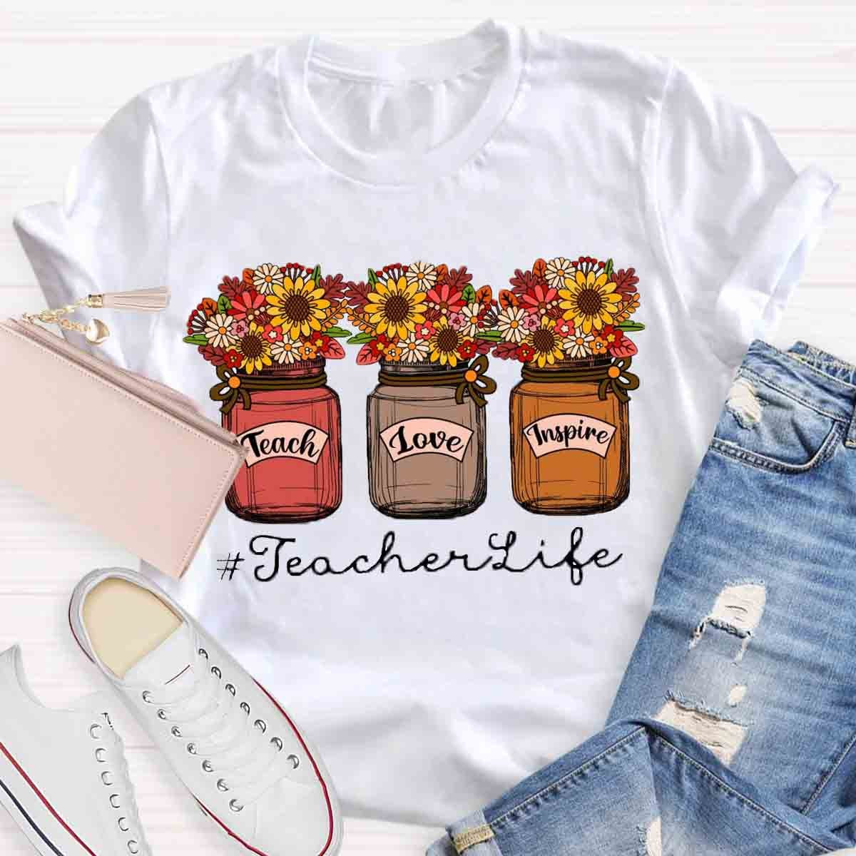 Teacher Life Flower Shirt