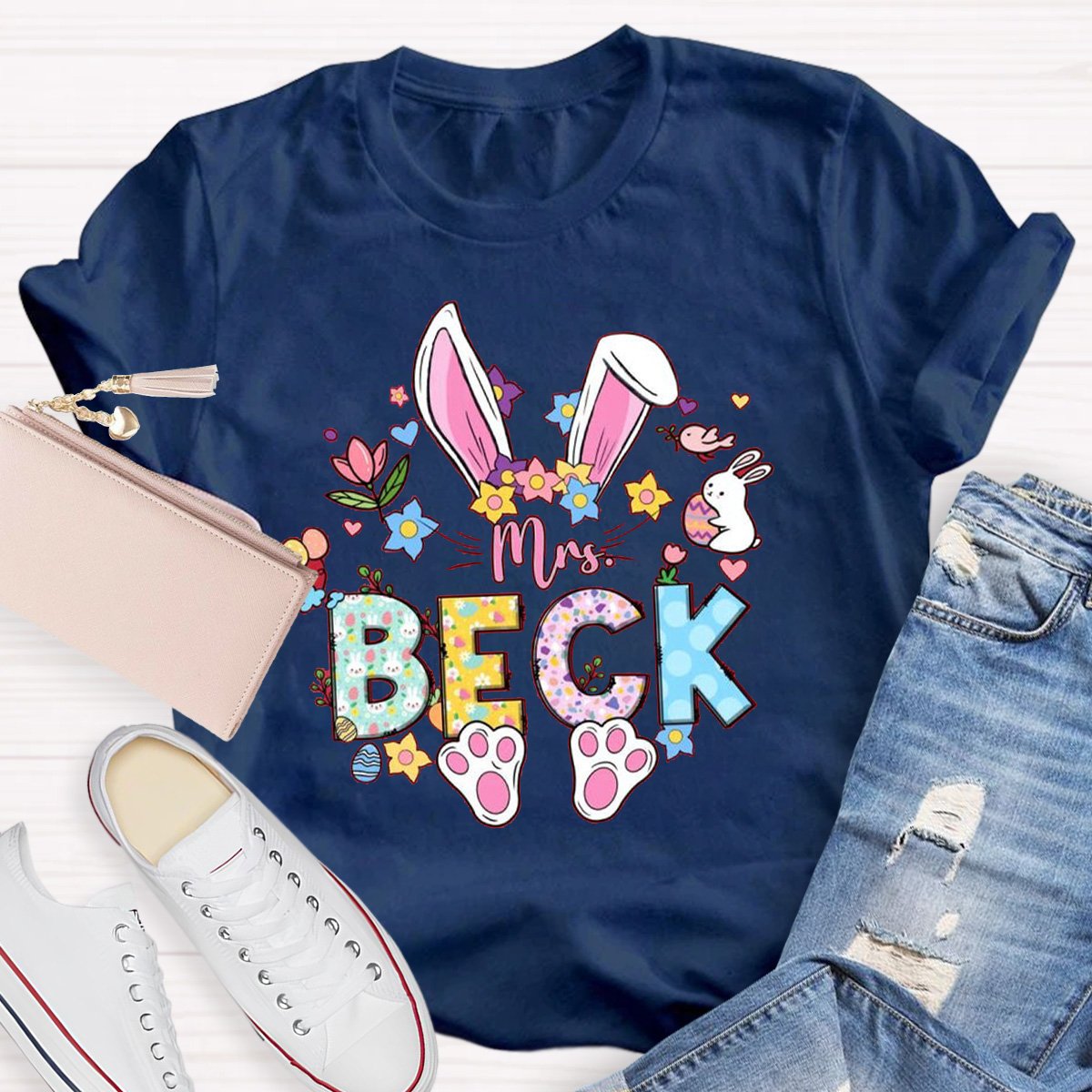 Personalized Bunny Teacher Shirt