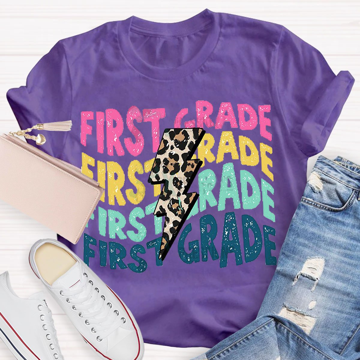 Personalized Grade Leopard print T-Shirt