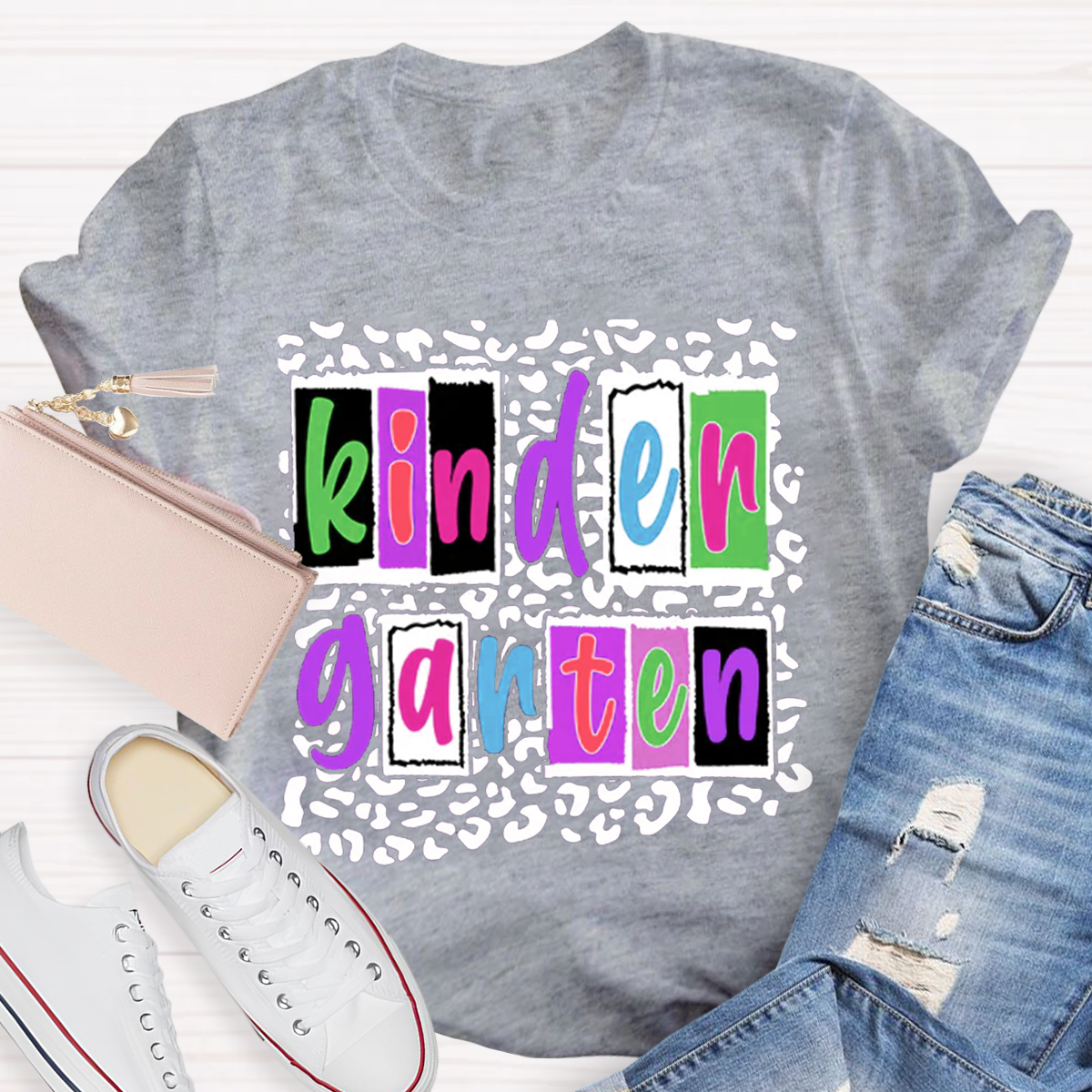 Personalized Grade Colorful Teacher T-Shirt