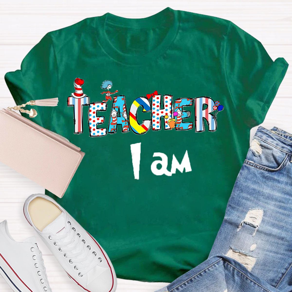 Cartoon Design Teacher T-shirt