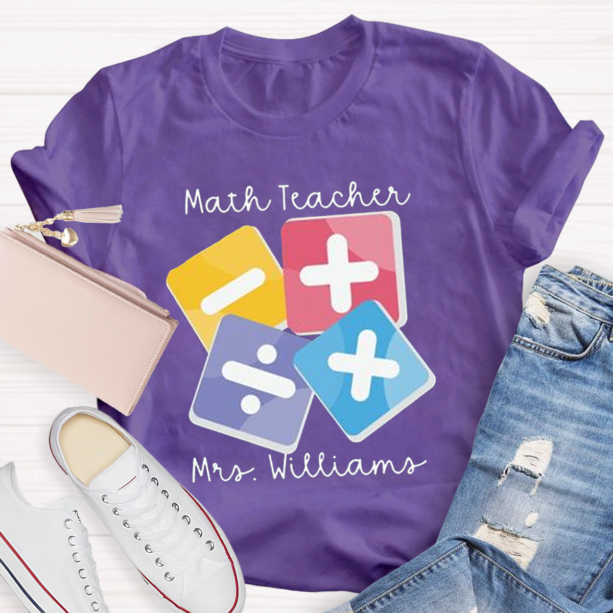 Personalized Name Funny Math Teachers T-Shirt