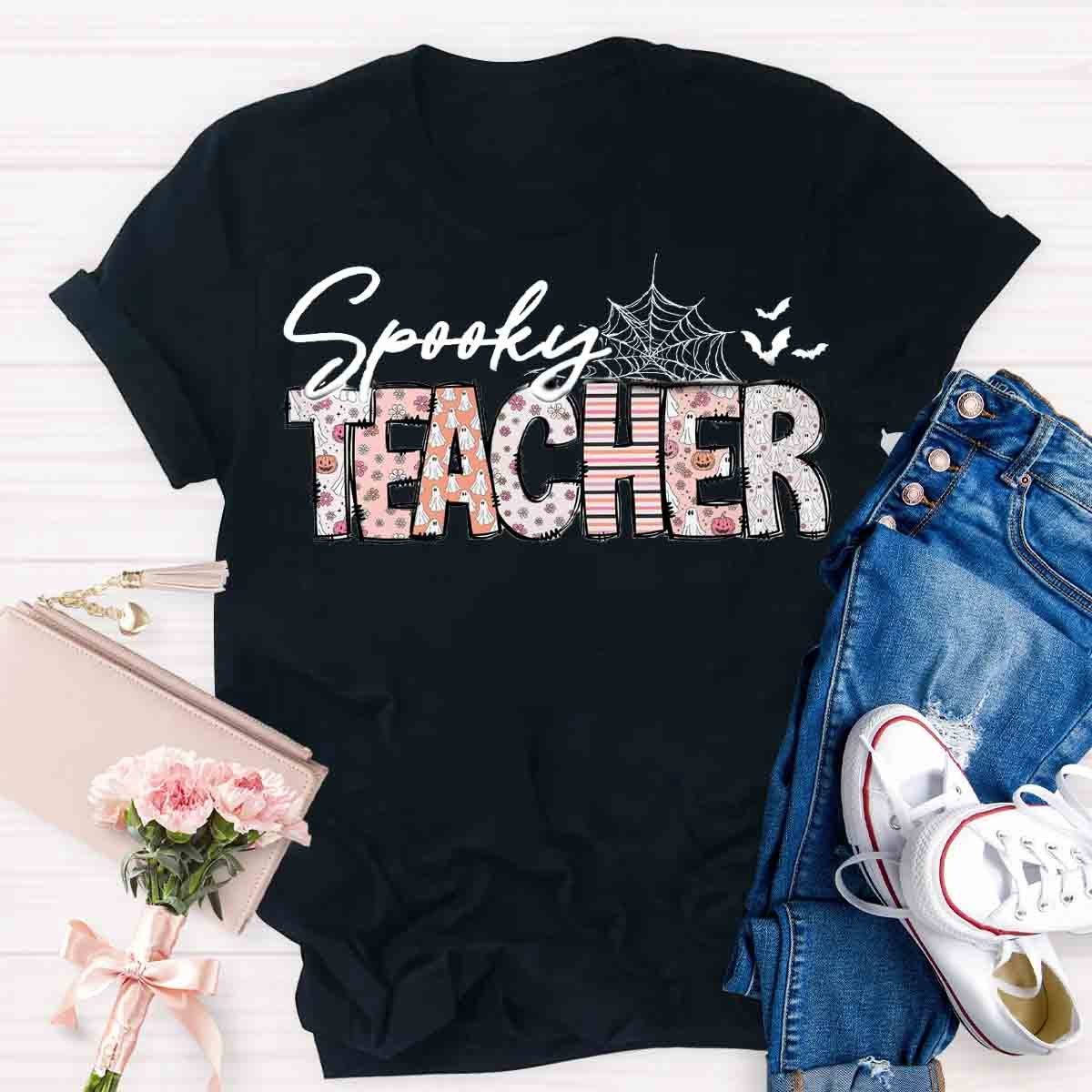 Spooky Teacher Cute Ghost Shirt