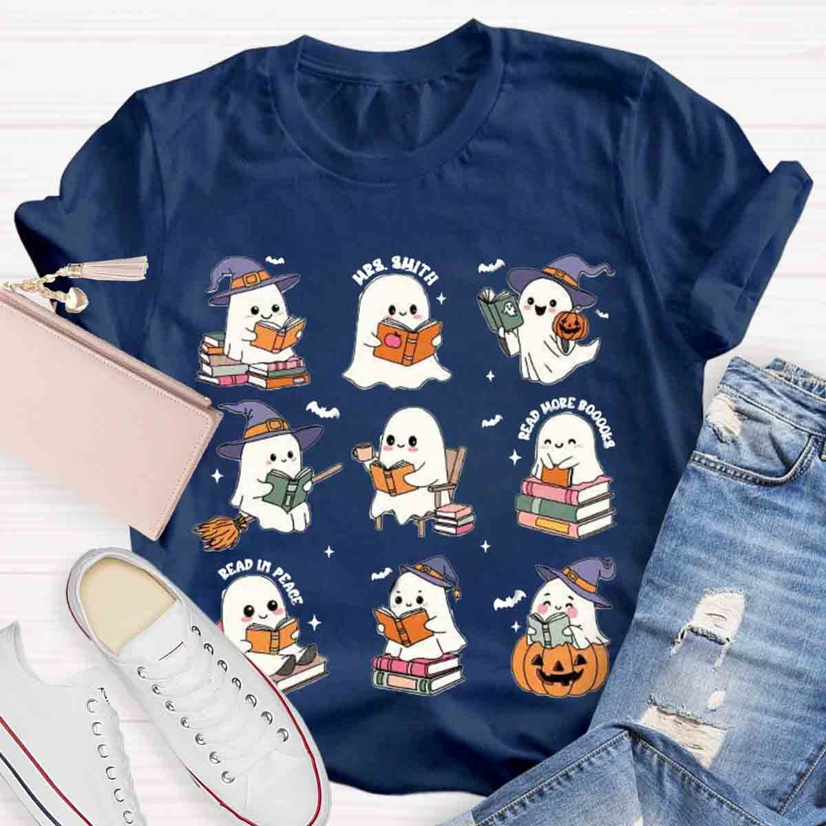 Personalized Name Librarian Halloween Book Lovers Halloween Shirt