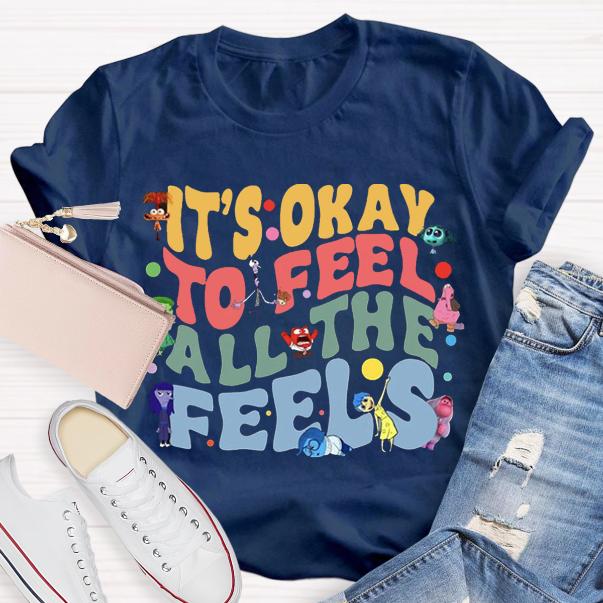 Funny It's Ok To Feel All The Feels Teacher T-Shirt