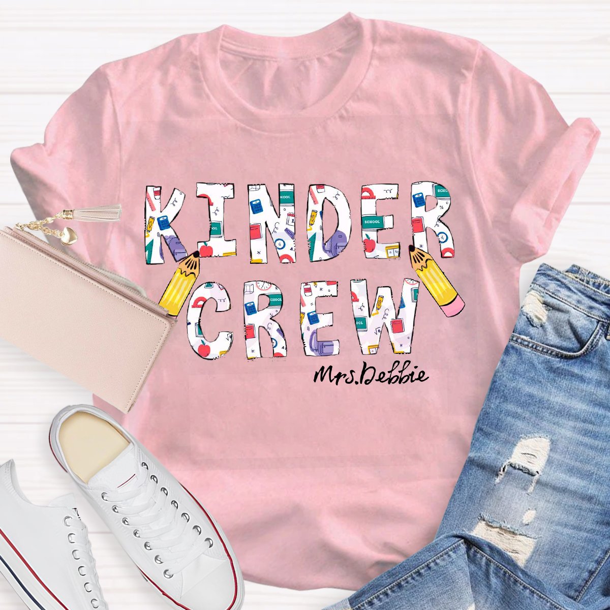 Personalized Name Kindergarten Crew T-Shirt