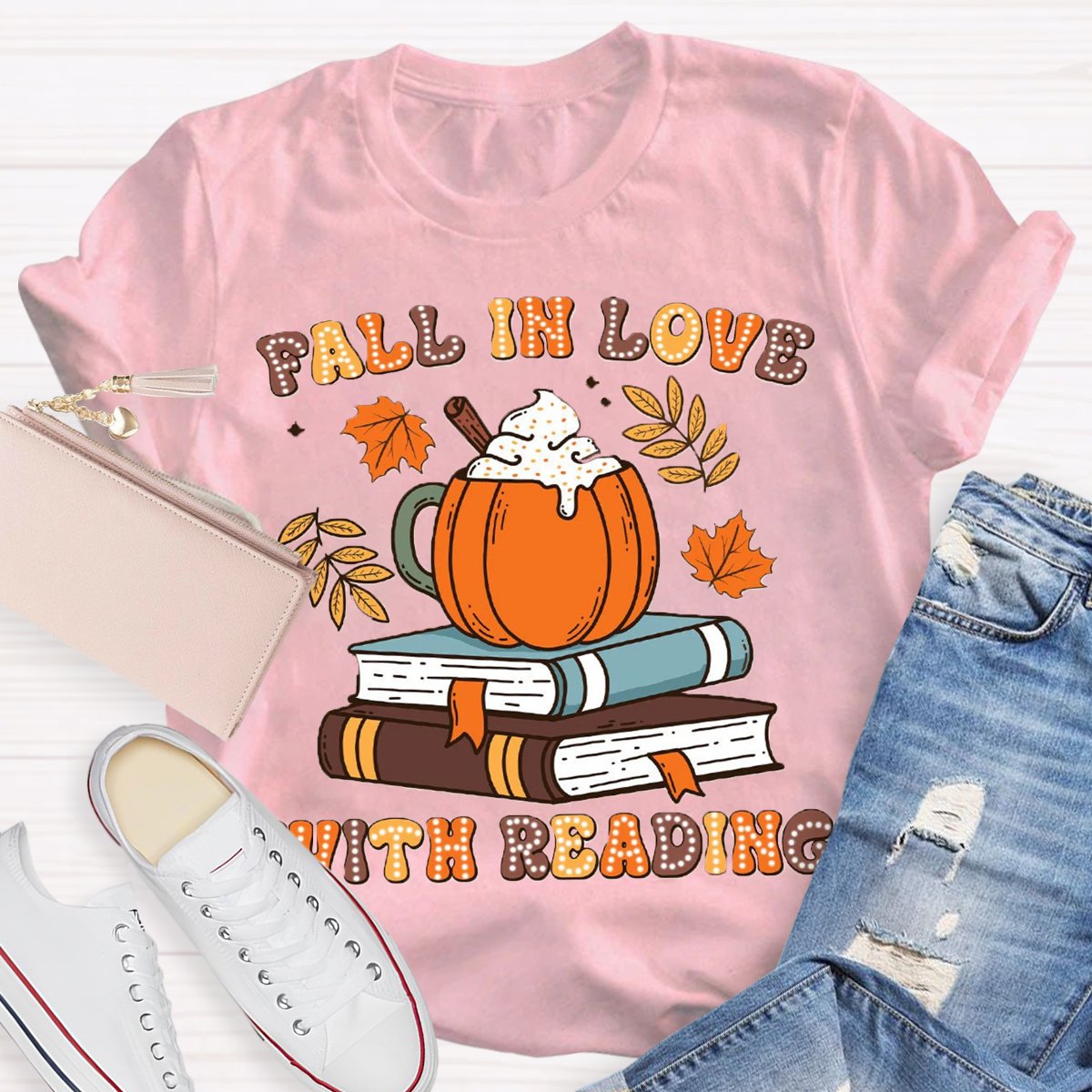 Fall In Love With Reading Teacher Shirts