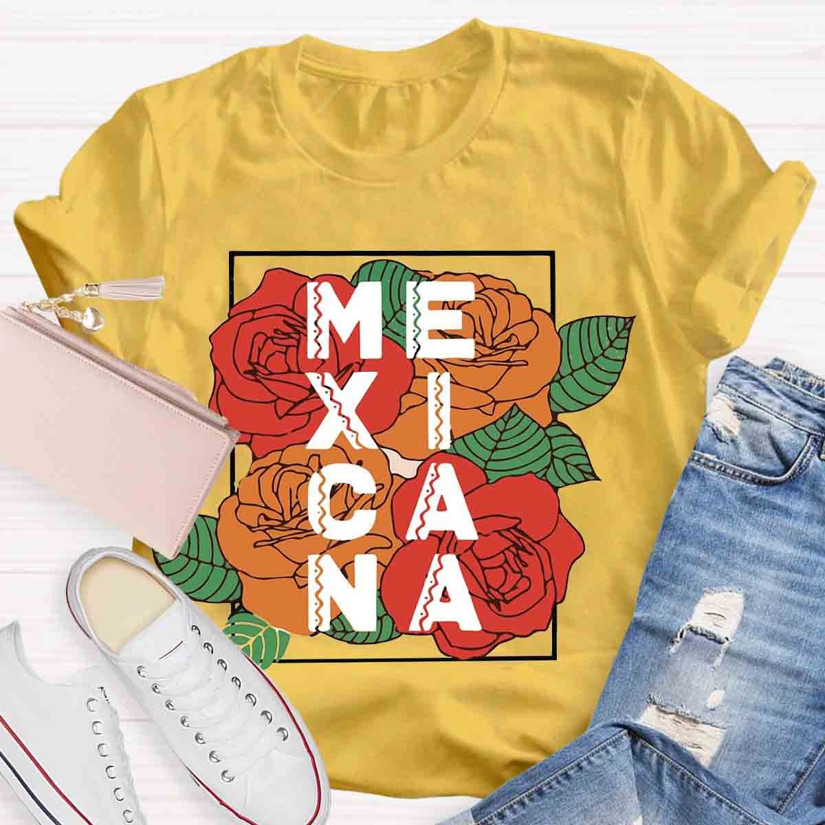 Rose Flower Mexicana Teacher T-Shirt