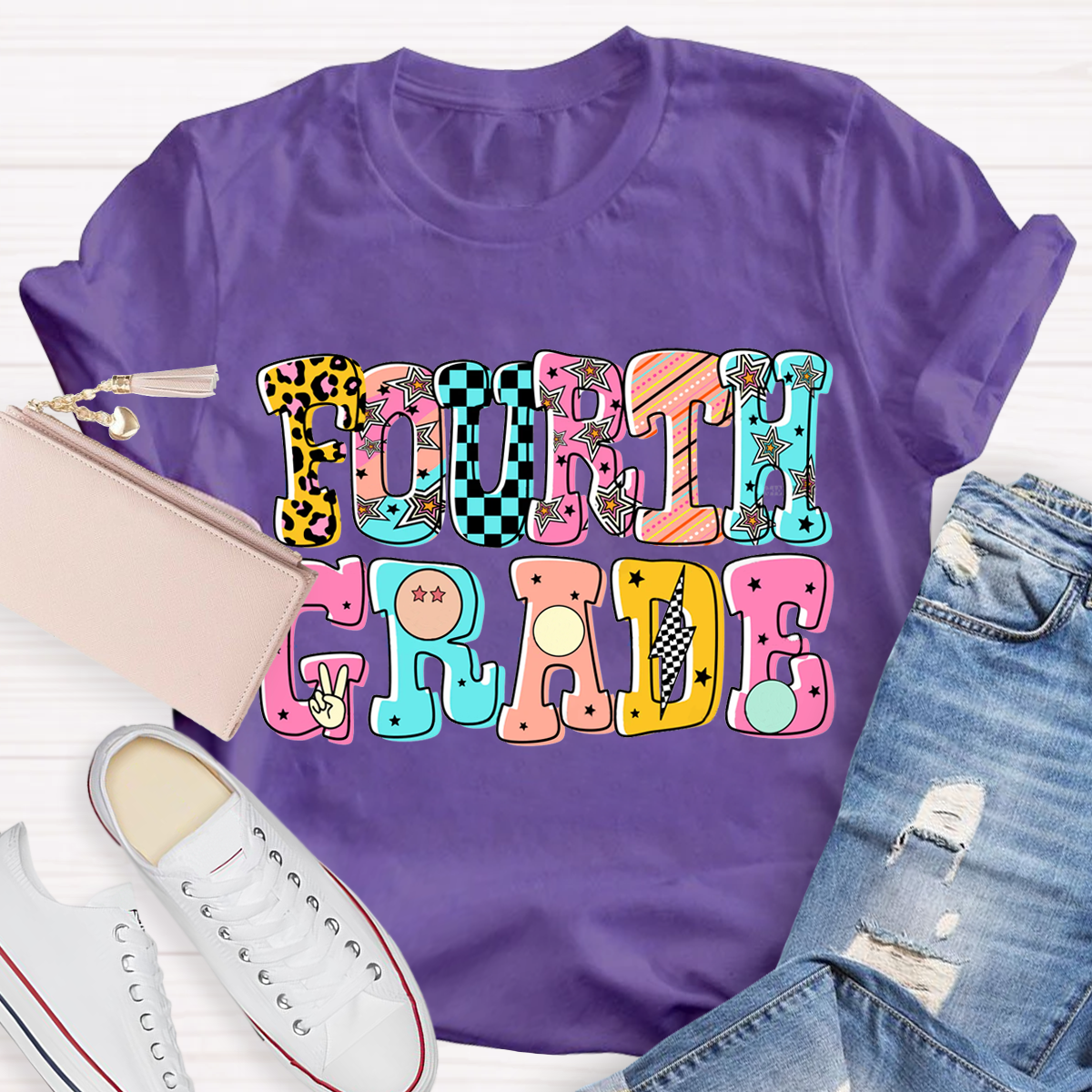 Personalized Grade Cartoon Teachers T-Shirt