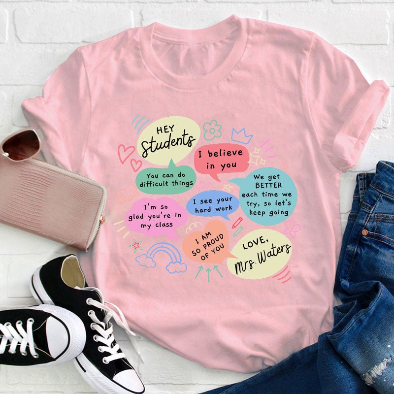 Personalized Positive Discourse Teacher T-Shirt