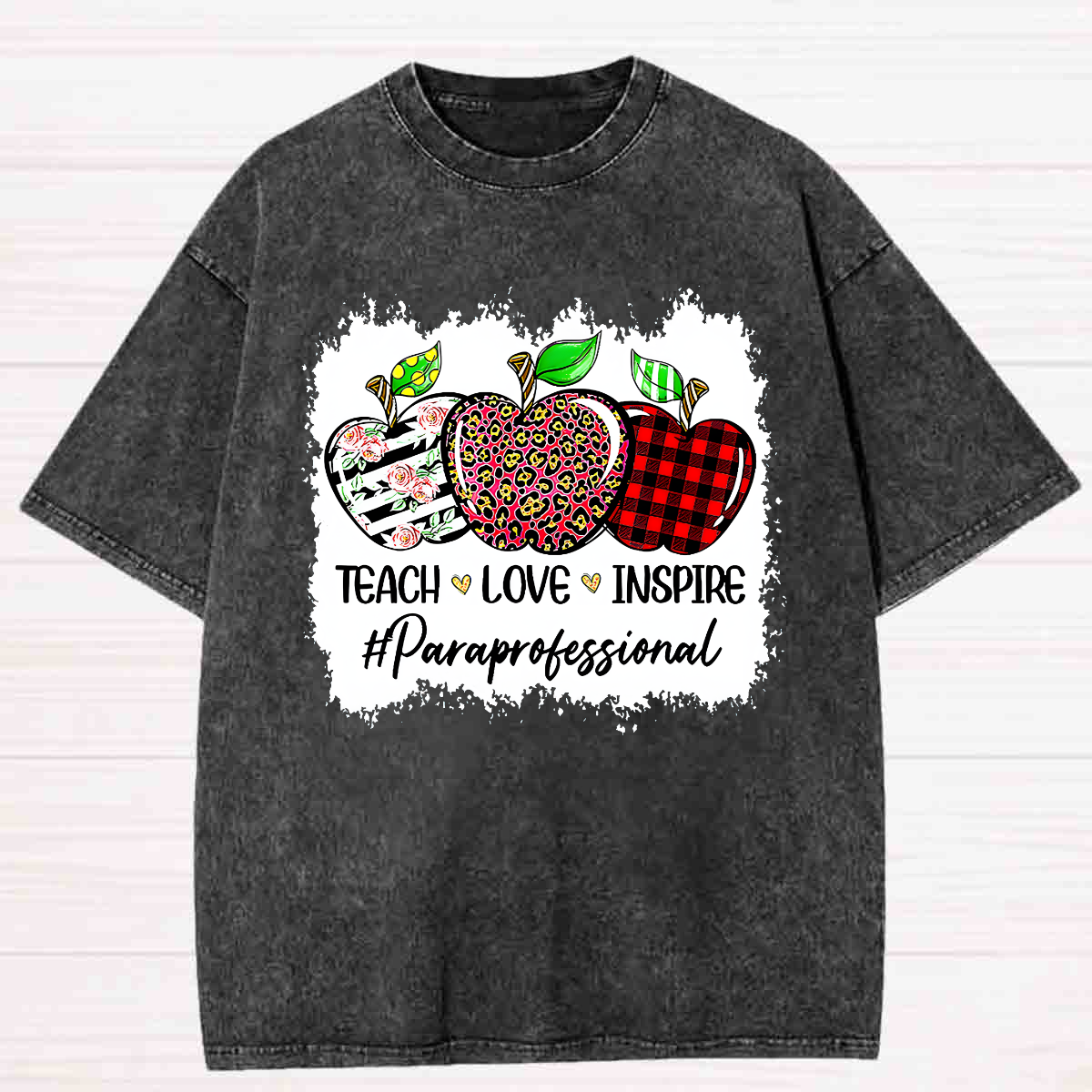 Teach Love Inspire Para Washed T-shirt