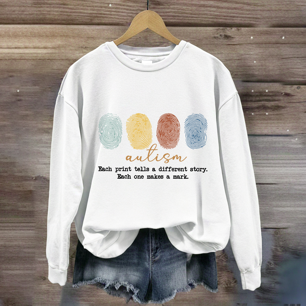 Autism Each Print Tells A Different Story Sweatshirt