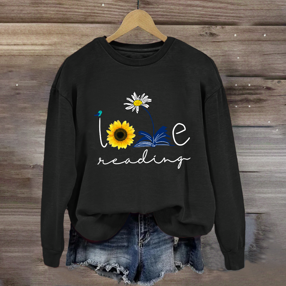 Loving Reading Daisy Books Sweatshirt