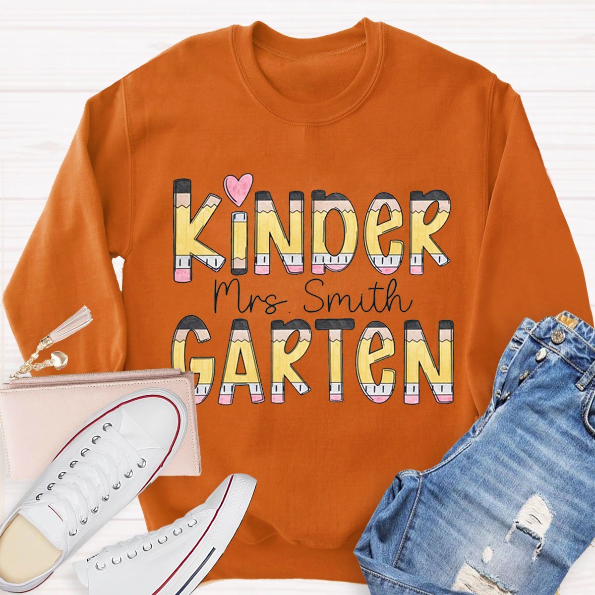 Personalized Name Kinder Garden Teachers Sweatshirt