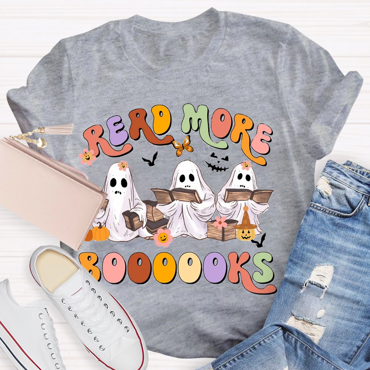 Halloween Read More Books Spooky Teacher Shirt