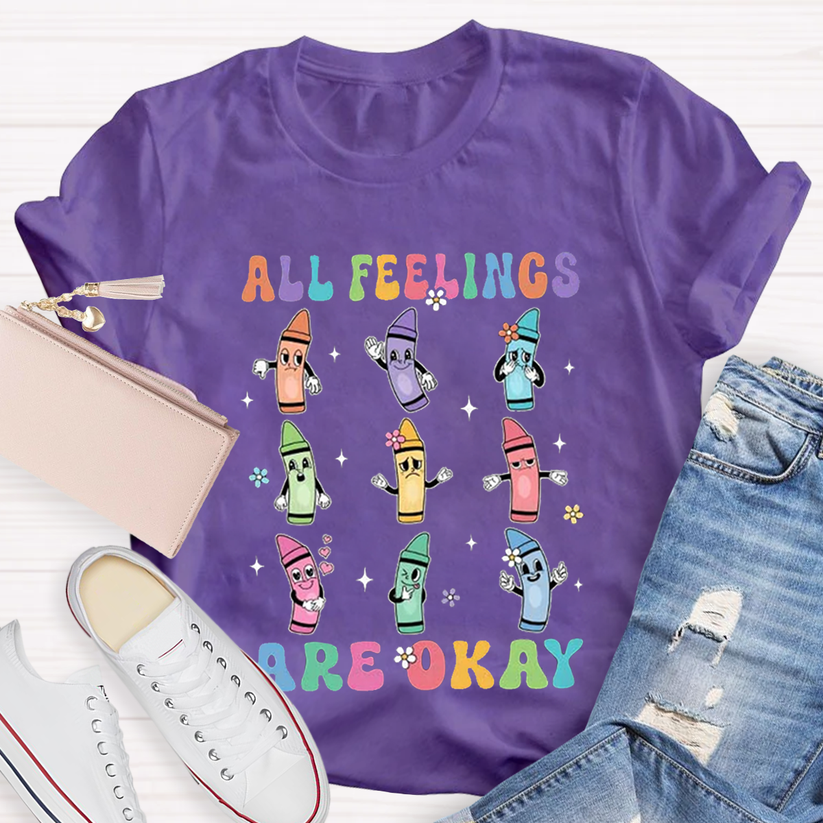 All Feelings Are Ok Crayon Shirt