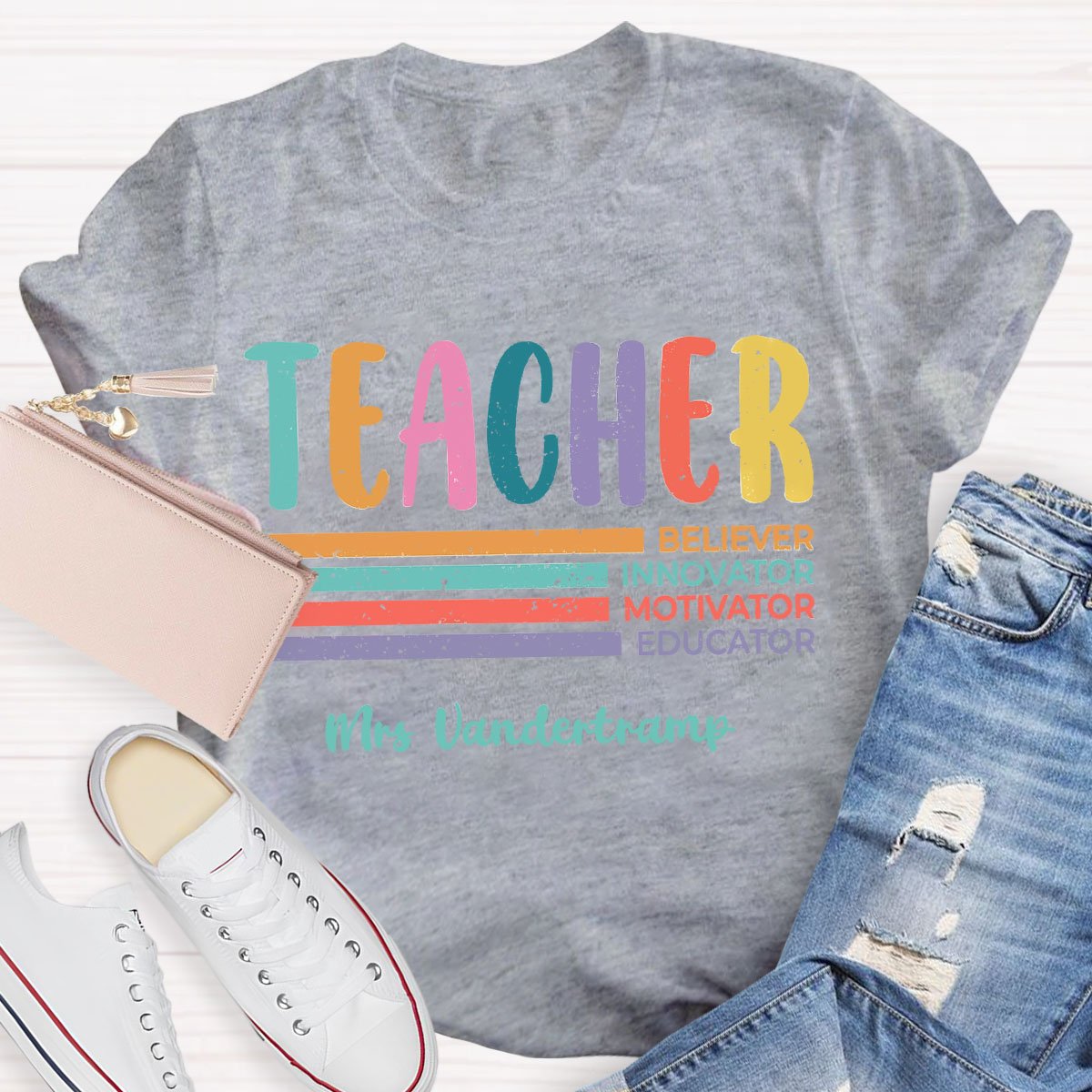 Personalized Name Teacher's Responsibilities T-Shirt