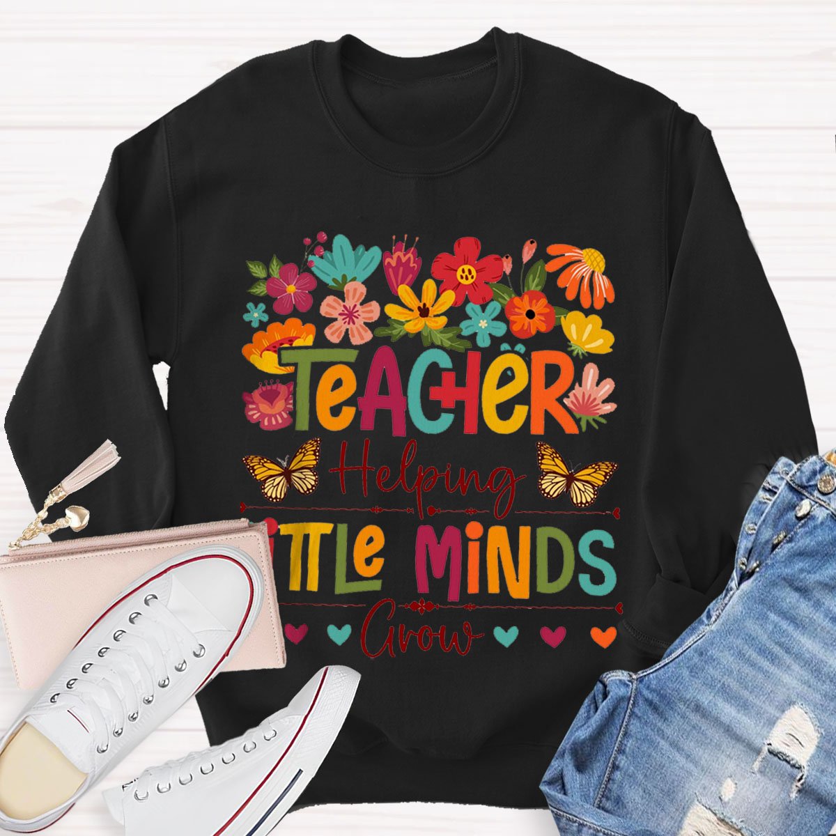 Helping Little Minds Grow Floral Sweatshirt