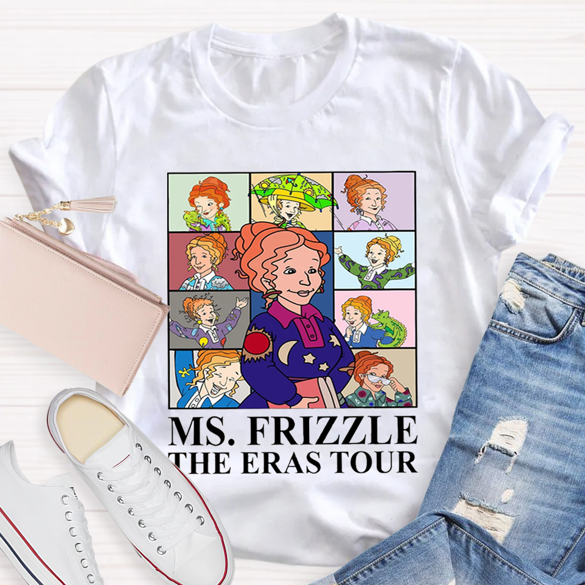 Personalized Name The Eras Tour Teacher T-Shirt