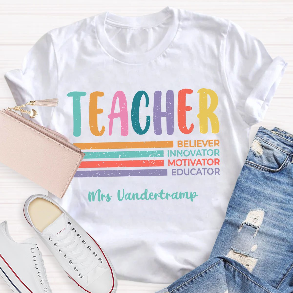 Personalized Name Teacher's Responsibilities T-Shirt