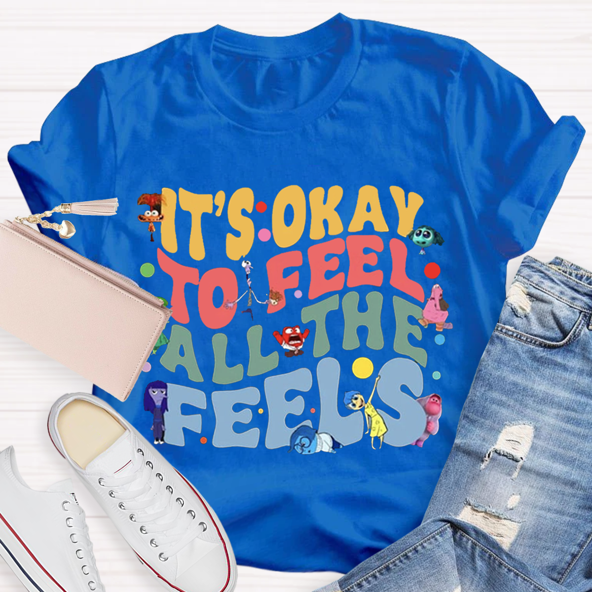 Funny It's Ok To Feel All The Feels Teacher T-Shirt