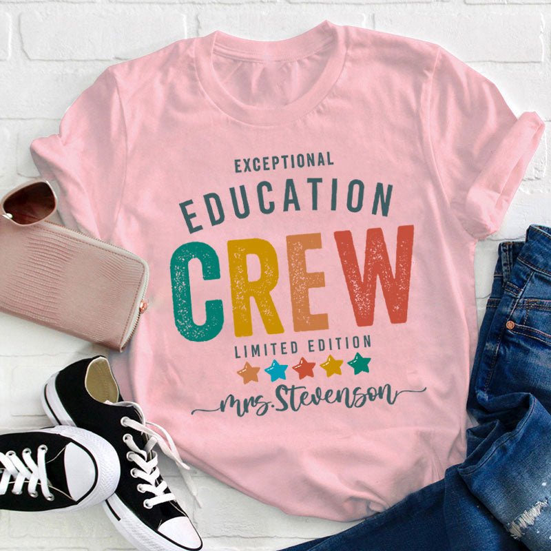 Personalized Colorful Stars Teacher T-Shirt