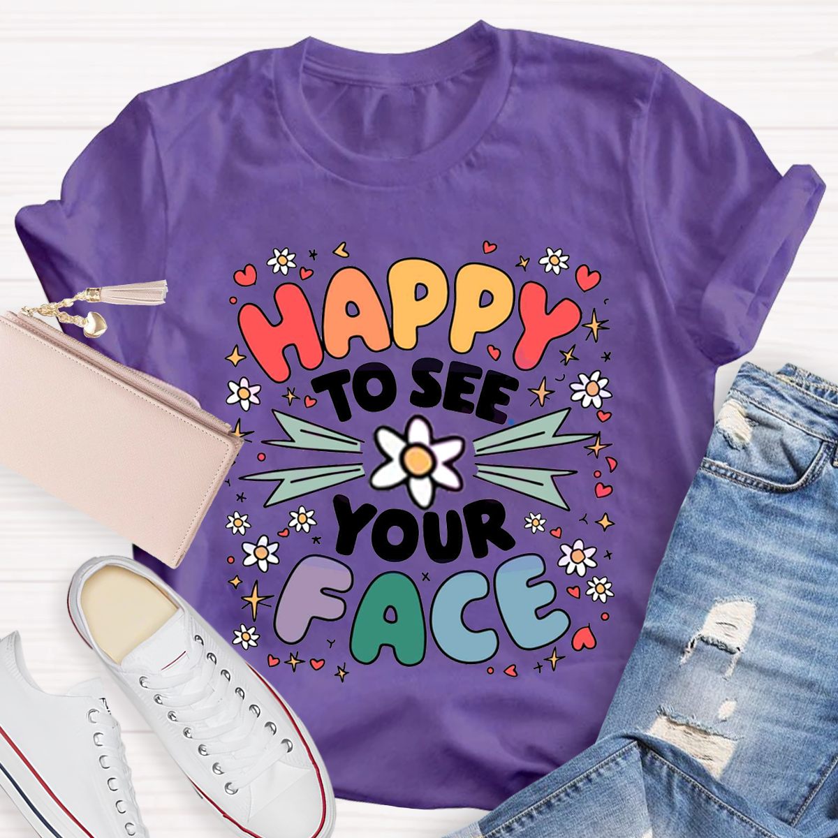 Happy To See Your Face Crew Neck T-Shirt