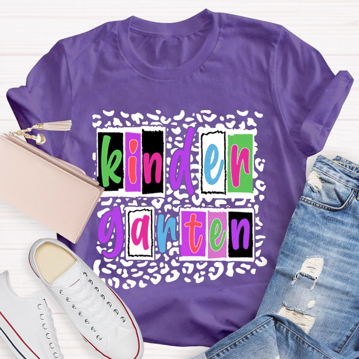 Personalized Grade Colorful Teacher T-Shirt