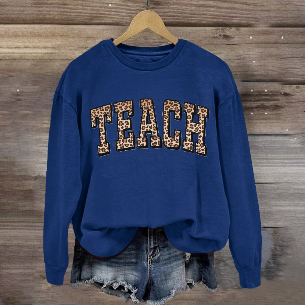 Leopard Teach Print Sweatshirt