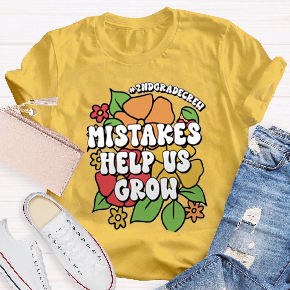 Personalized Mistakes Help Us Grow Teacher Shirt