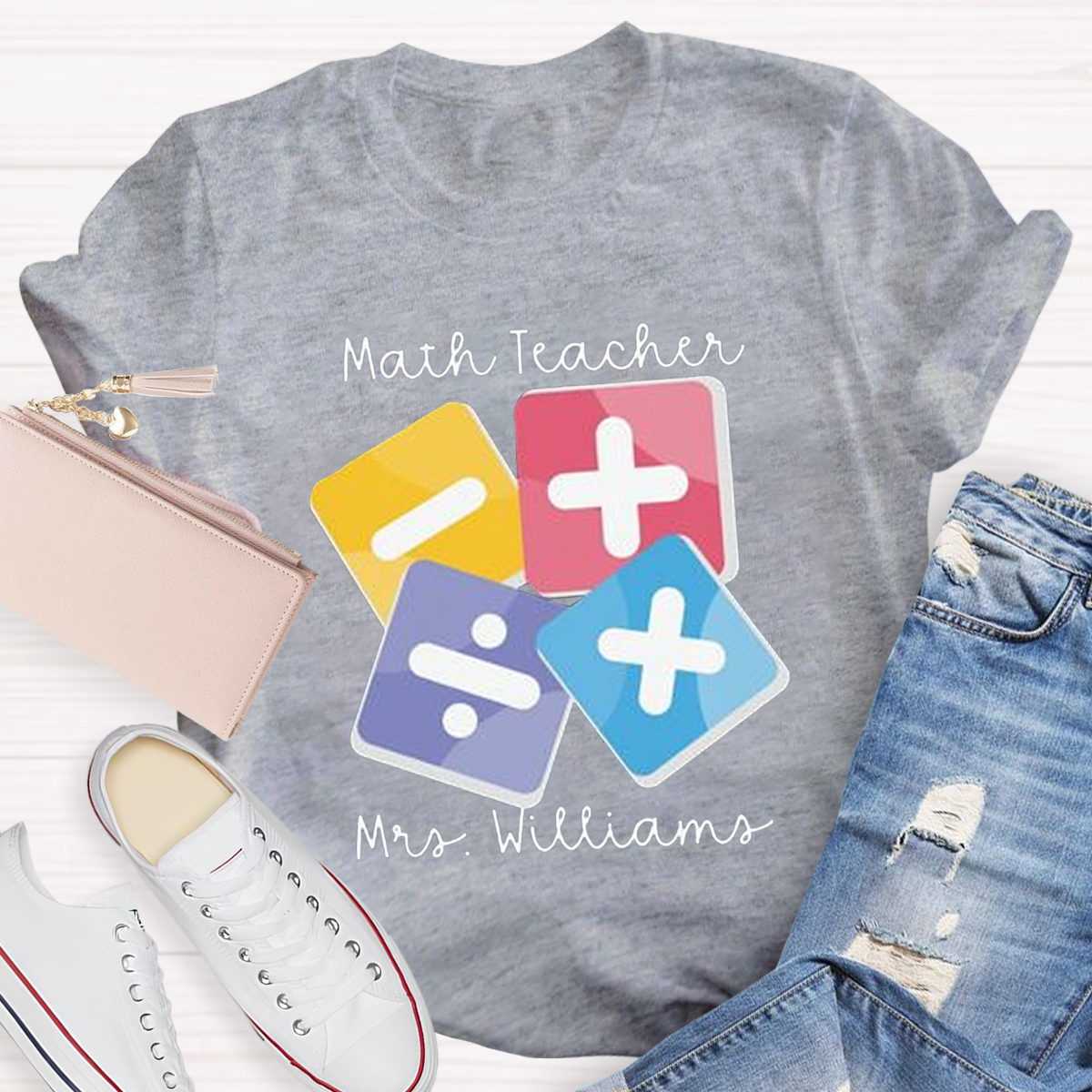 Personalized Name Funny Math Teachers T-Shirt