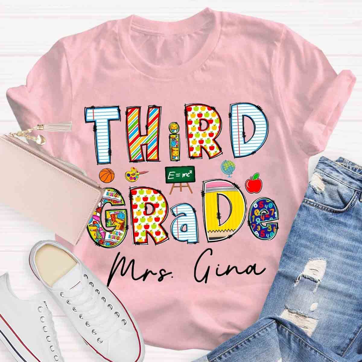 Personalized Grade And Name Teaching Aids T-Shirt