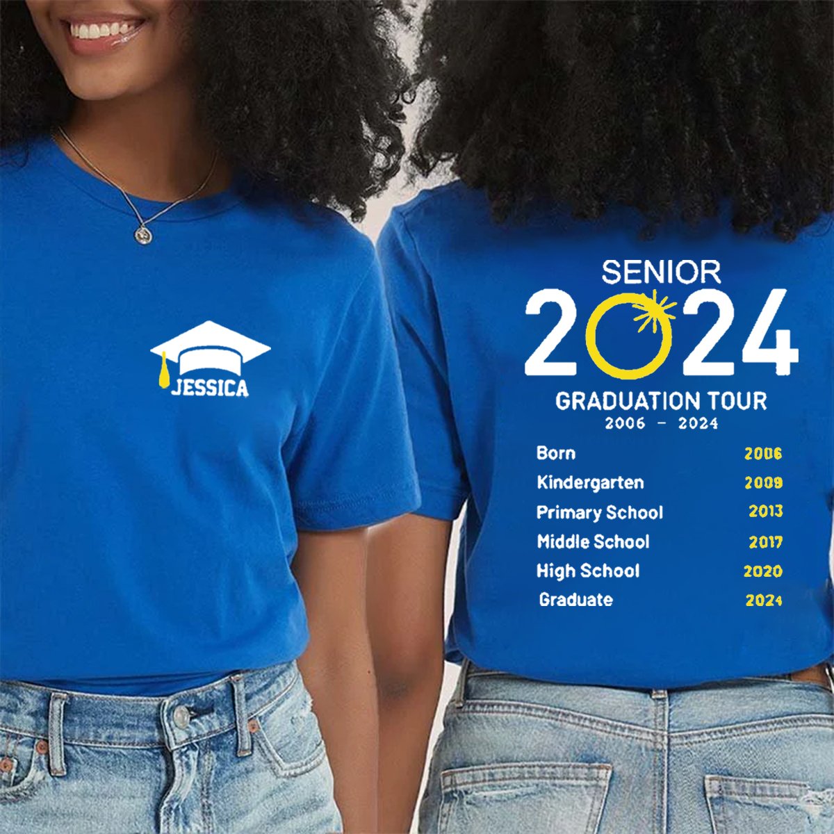 Personalized Graduation Tour Teacher Two Sided T-Shirt