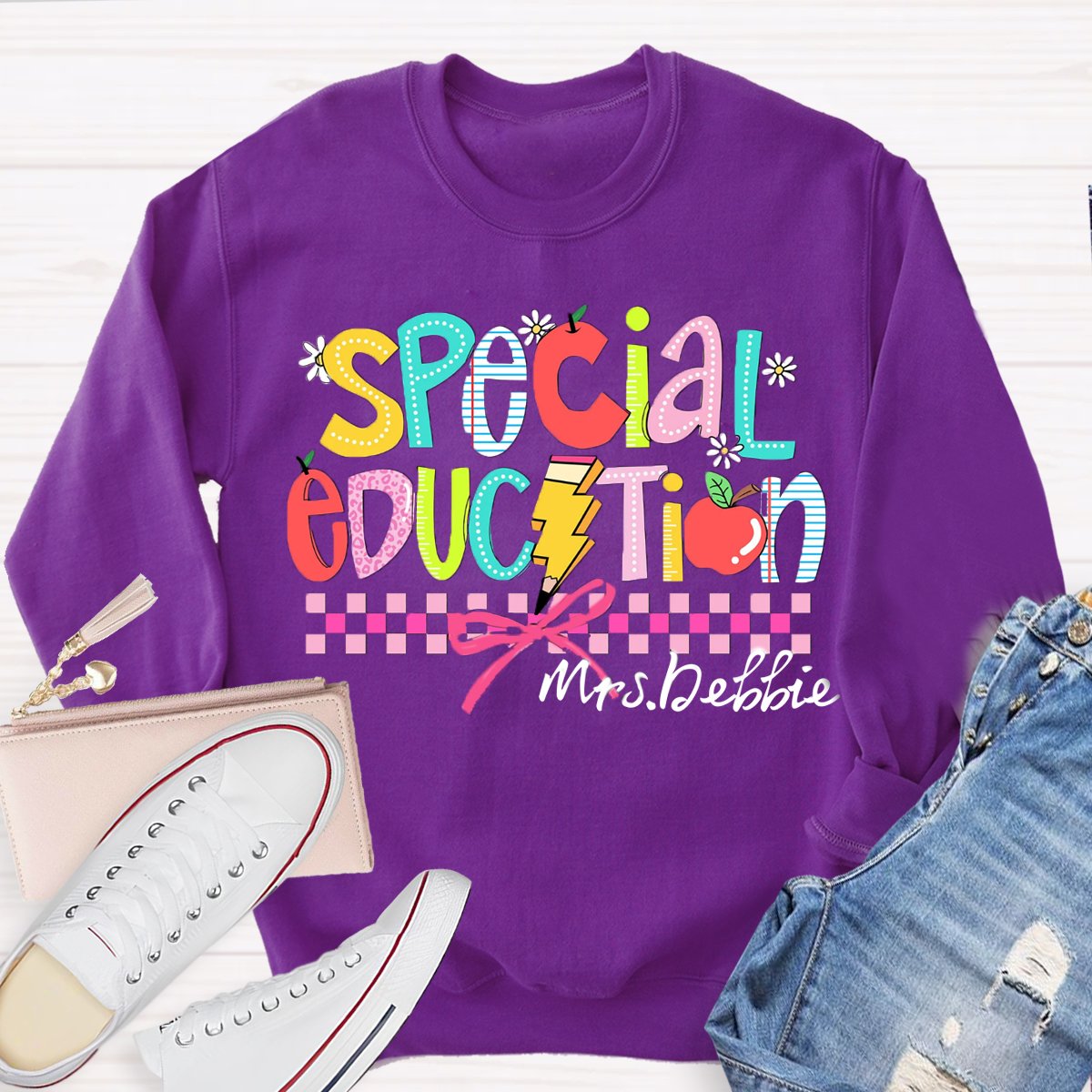 Personalized Name Special Education Teacher Sweatshirt