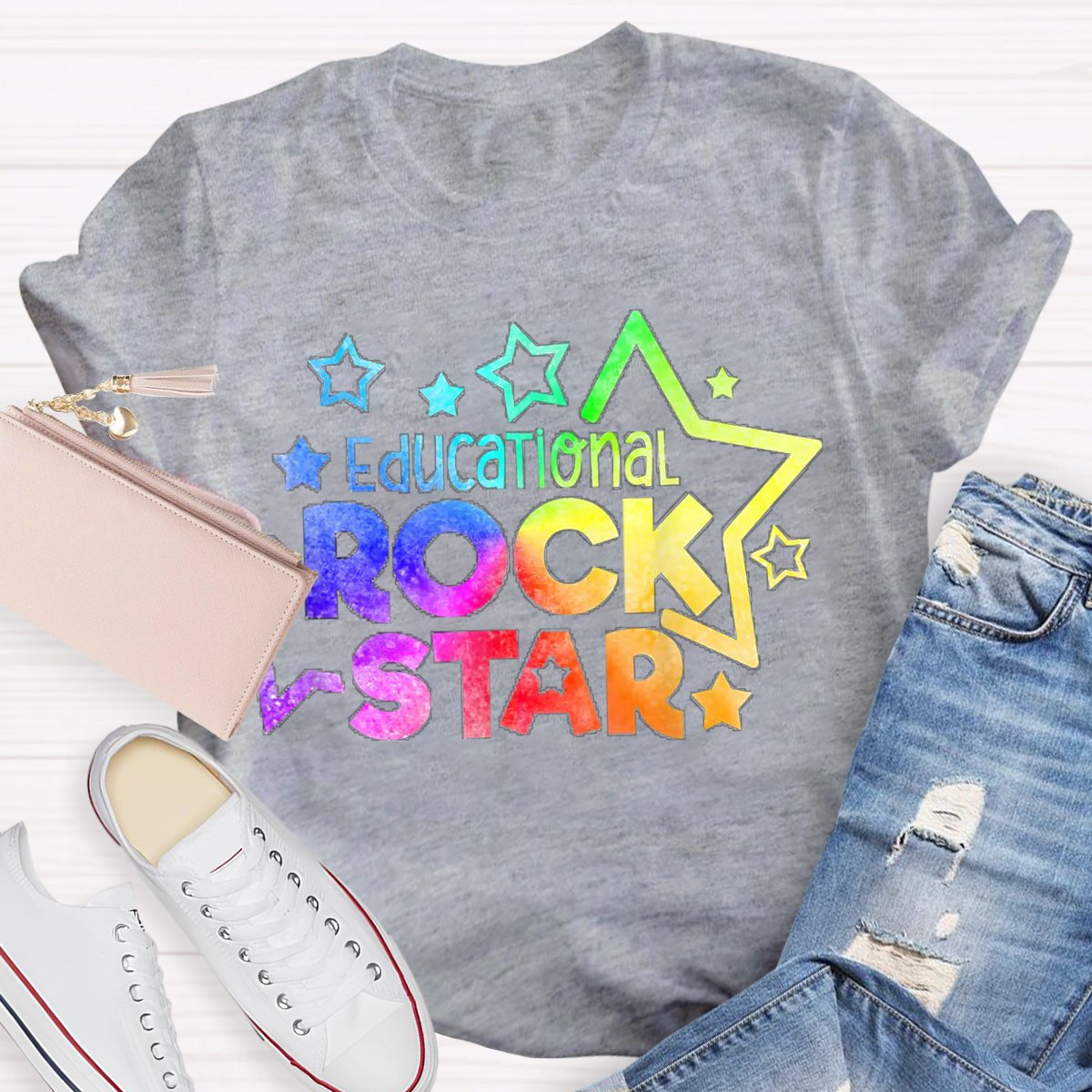 Teacher Educational Rockstar Love Teaching Inspire Student T-Shirt