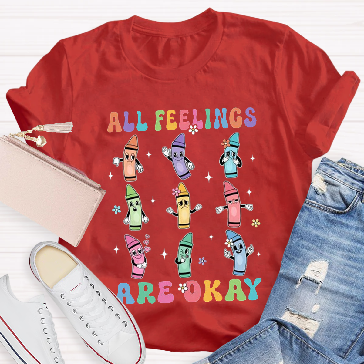 All Feelings Are Ok Crayon Shirt