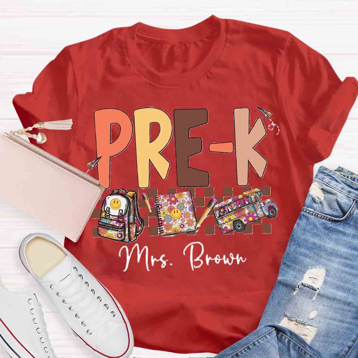 Personalized Name Pre-k Teachers Bag T-Shirt