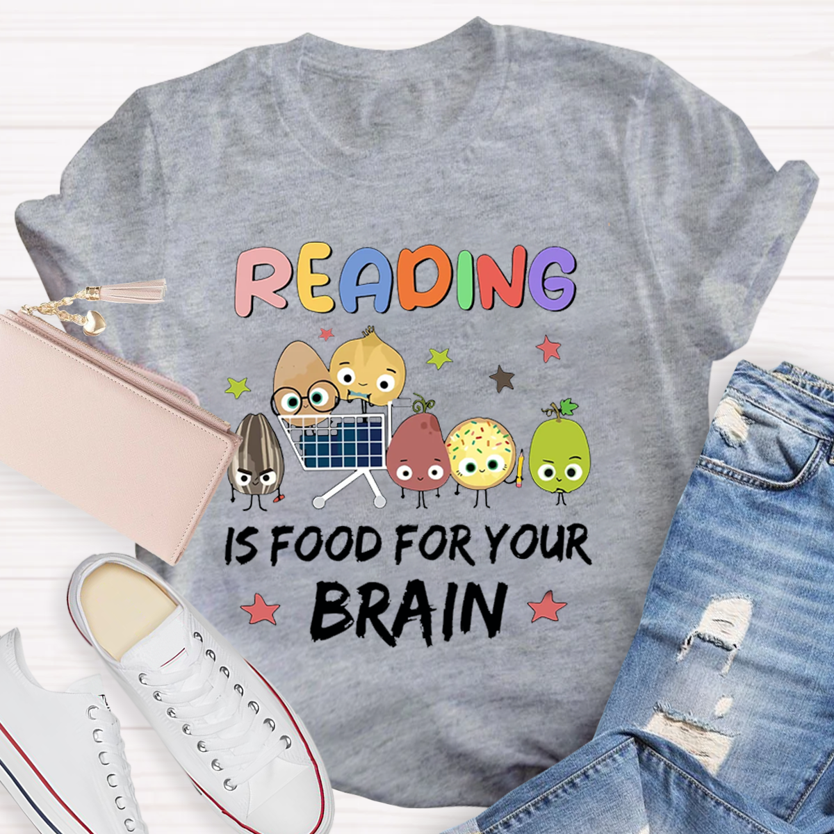 Reading Is Food For Your Brain Teacher T-Shirt