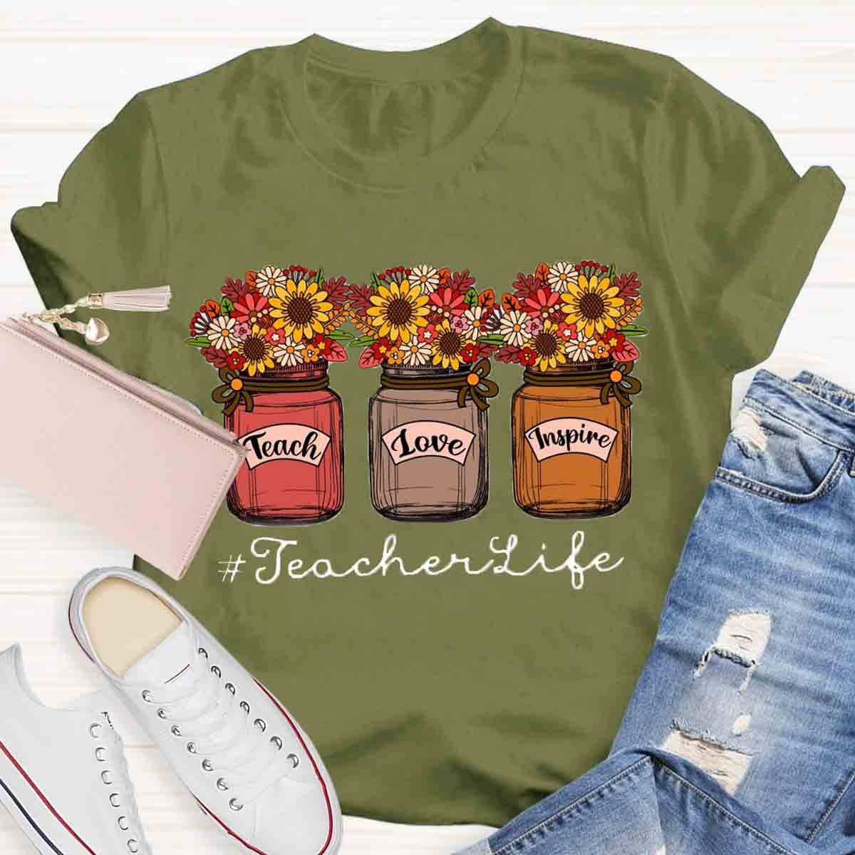 Teacher Life Flower Shirt