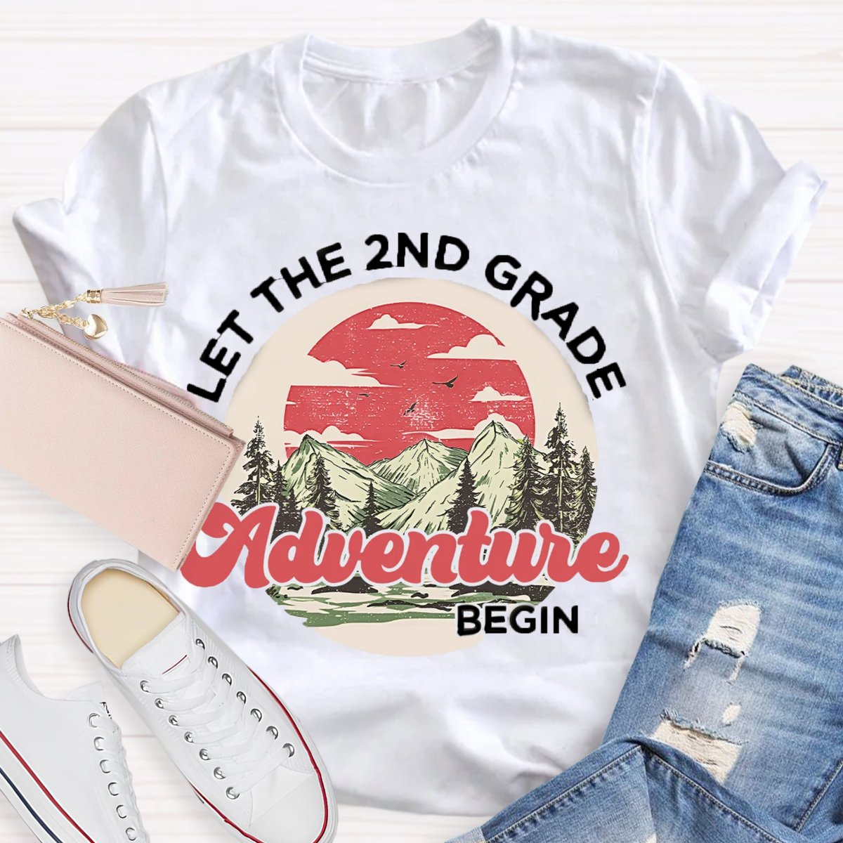 Personalized Grade Let The Adventure Begin Teacher T-Shirt