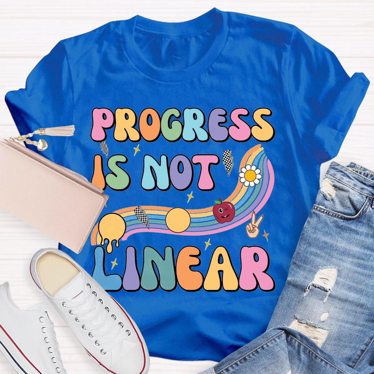 Progress Is Not Linear Teacher T-Shirt